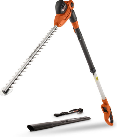 Powerplus dual power telescopische accu-heggenschaar powdpg75380 - accu-haagschaar van 40 v, zonder accu en lader, mes van 600 mm en snijafstand van 20 mm, tuingereedschap
