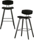 Woood senn barstoelen - fluweel - zwart - set van 2