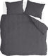 Byrklund dekbedovertrek go velvet - 240x220 - voor: 100% polyester, achter 100% katoen - off black