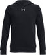 Under armour ua rival fleece hoodie-blk jongens sporttrui - zwart - wit
