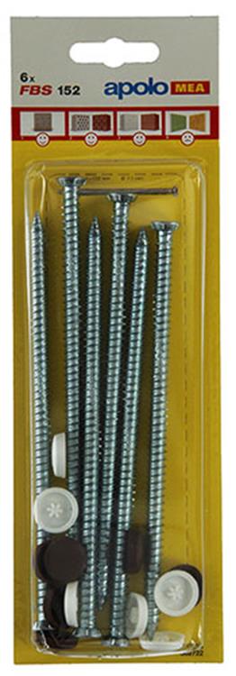 Celo 1015421 - 6 raamschroeven fsb 152mm + afdekkapjes 502722 | 5 stuks