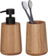 Sealskin earth - badkamerset - zeepdispenser 150 ml - tandenborstelbeker - eiken