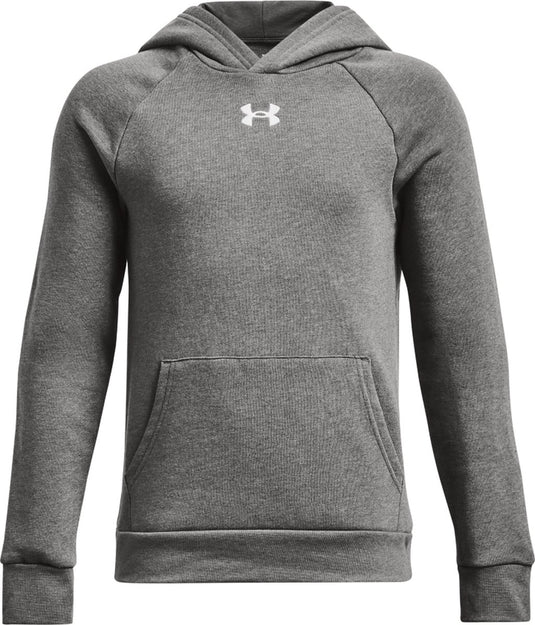Under armour ua rival fleece hoodie unisex sporttrui - grijs - wit