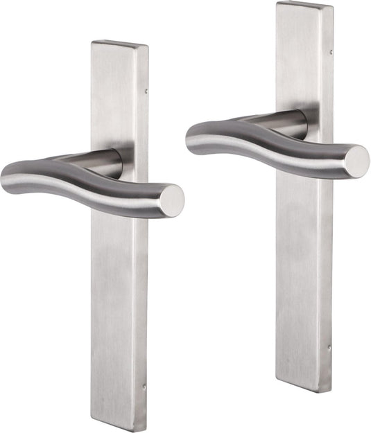 Impresso deurkruk - chester - voor binnen - vierkant deurschild - rvs - 2 stuks