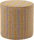 Woood sarli poef hoog dessin - chenille - taupe geel - 46x46x46
