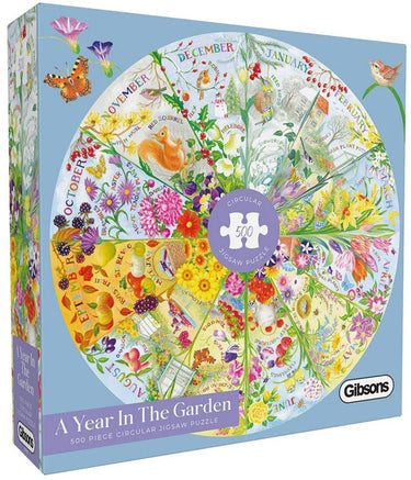 Gibsons - a year in the garden (door claire comerford) - 500 stukjes 49×49cm (b×h) - legpuzzel voor volwassenen