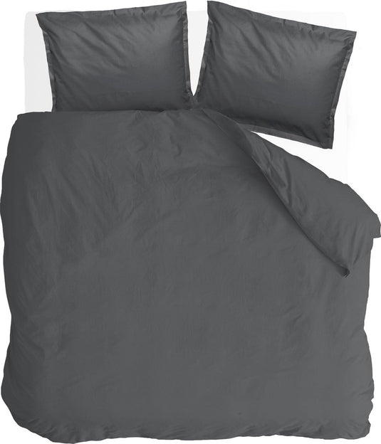 Walra dekbedovertrek vintage satin - 240x220 - 100% katoen - antraciet