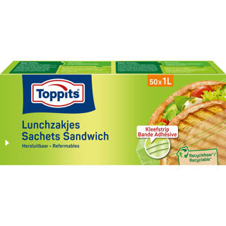 Toppits lunchzakjes hersluitbaar 1l 50 stuks