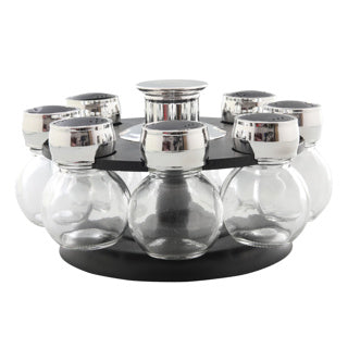 No brand kruidenrek draaibaar met 8 kruidenpotjes 21x12 cm