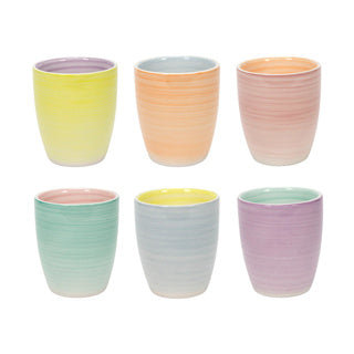 Koffiemok 180ml pastel 2-tone 6 assorti | 6 stuks