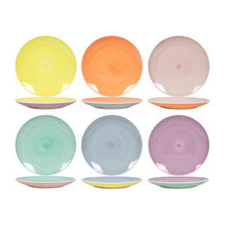 Dinerbord ø26,5cm 2-tone pastel, 6 assorti | 6 stuks
