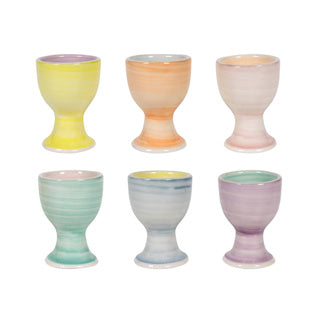 Eierdopje ø5x7cm 2-tone pastel, 6 assorti | 6 stuks