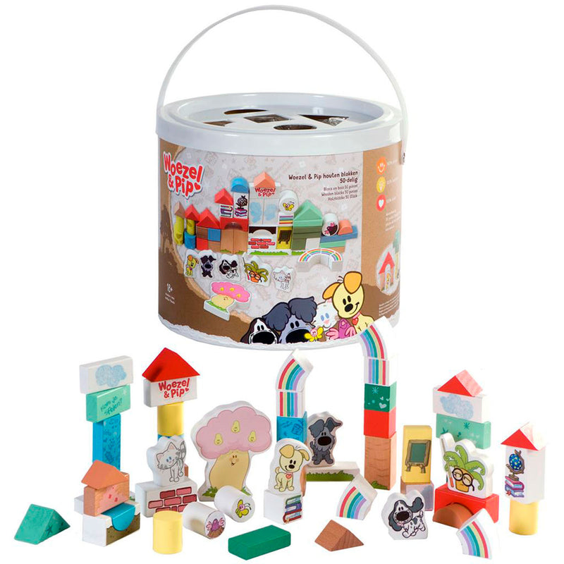 Load image into Gallery viewer, Rubo Toys Houten blokken En Pip 45 cm 50-delig
