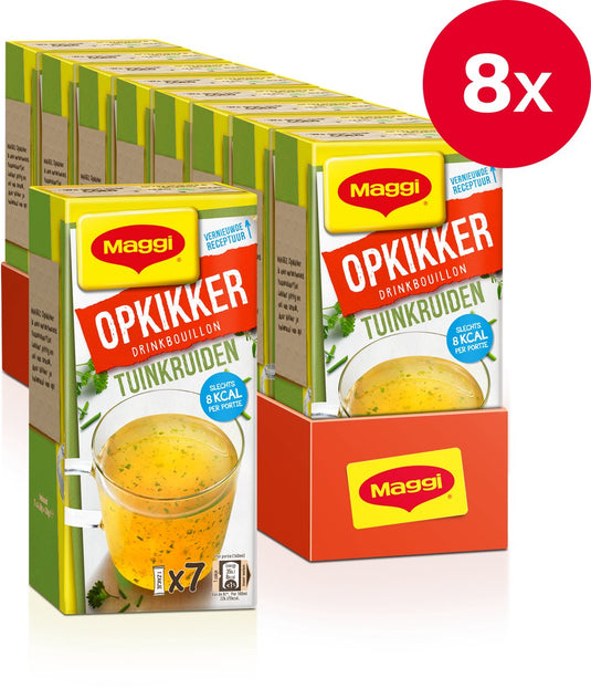 Maggi opkikker drinkbouillon tuinkruiden - 8 doosjes x 7 zakjes - voordeelverpakking