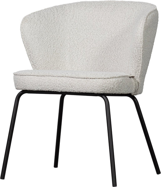 Woood admit eetkamerstoel - bouclé - naturel wit - 77x60x59 cm