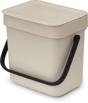 Brabantia sort go aanrecht afvalbakje - 3 liter - soft beige