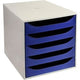 Ladenkastje office depot 5 laden grijs blauw