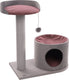 Flamingo krabpaal – kara – krabpaal kat – krabmeubel met hangmat en schuilplaats – krabpaal katoen touw – 65x35,5x65 cm – grijs