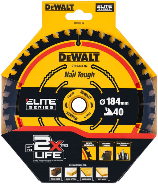 Dewalt accessoires dewalt elite - cirkelzaagblad - 184mm - 40 tanden - atb geometrie