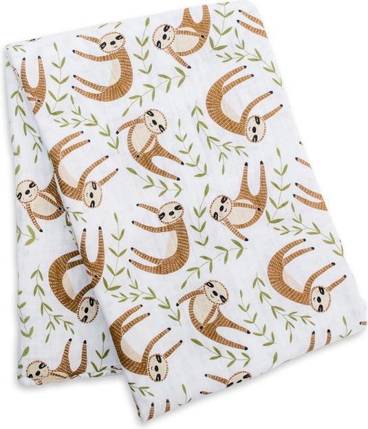 Lulujo swaddle 100% katoen 120x120 - modern sloth