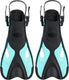 Atlantis dolphin - flippers - zwemvliezen - verstelbare hielstrap - voor zwemmen snorkelen - volwassenen - zwart turquoise - 41-45