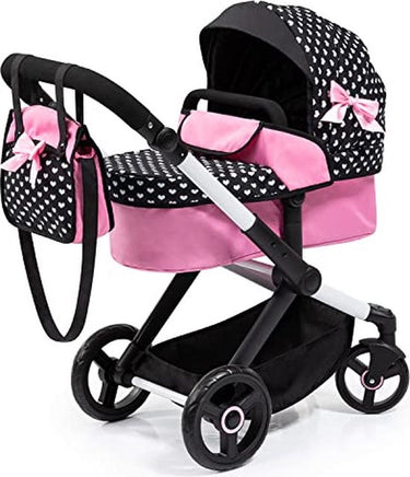 Bayer design - poppenwagen xeo in zwart, wit roze