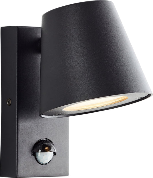 Brilliant bari - buitenlamp met sensor - ip44 - gu10 1x max40w - zwart