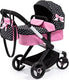 Bayer design - poppenwagen xeo in zwart, wit roze
