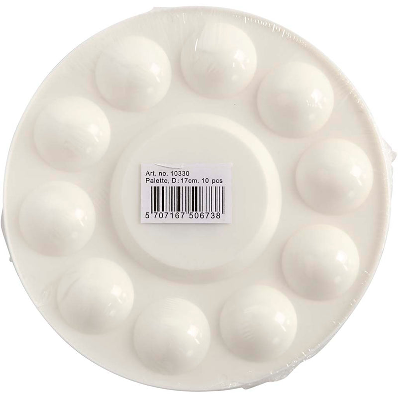 Load image into Gallery viewer, Https: www.cchobby.nl palet-rond-palet-met-11-vakken-d-17-cm-wit-10-stuk-1-doos
