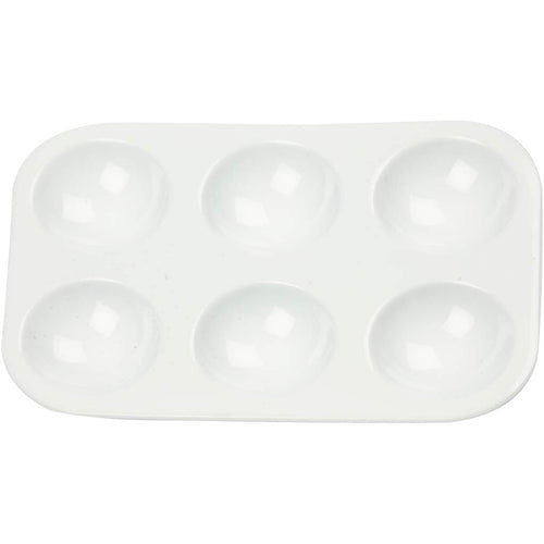 Creativ company palet, rechthoekig palet met 6 vakken, afm 13x8,5 cm, wit, 10 stuk 1 doos