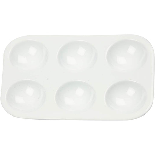 Creativ company palet, rechthoekig palet met 6 vakken, afm 13x8,5 cm, wit, 10 stuk 1 doos