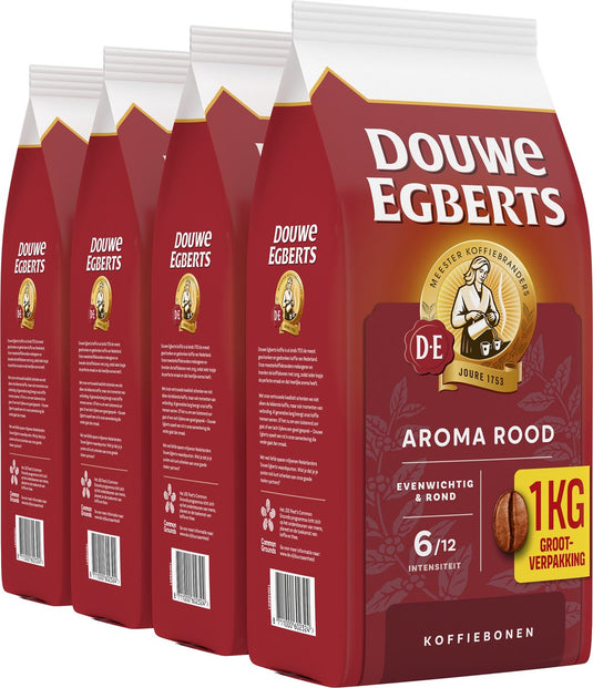 Douwe egberts aroma rood koffiebonen - 4 x 1kg