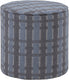 Woood sarli poef hoog dessin - chenille - grijs blauw - 46x46x46