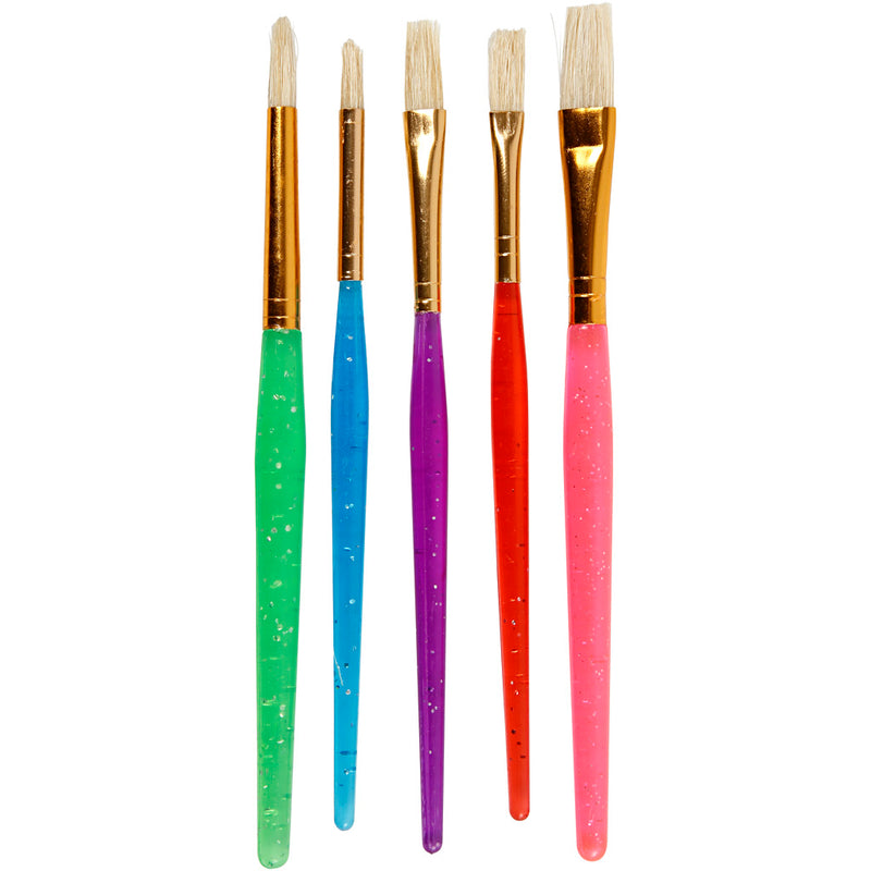 Load image into Gallery viewer, Creativ company kwasten voor kinderen, afm 8+12+18, l: 14-16 cm, b: 5-10 mm, plat,rond, diverse kleuren, 5 stuk 1 doos
