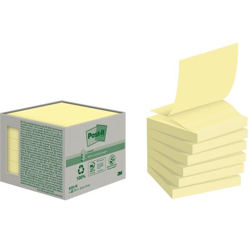 Post-it gerecycleerde zelfklevende notes geel