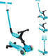 Globber meegroeistep - go up active lights aqua 360 - blauw - lichtgevende wielen - met duwstang - in hoogte verstelbaar - vanaf 15 maanden tot 9 jaar