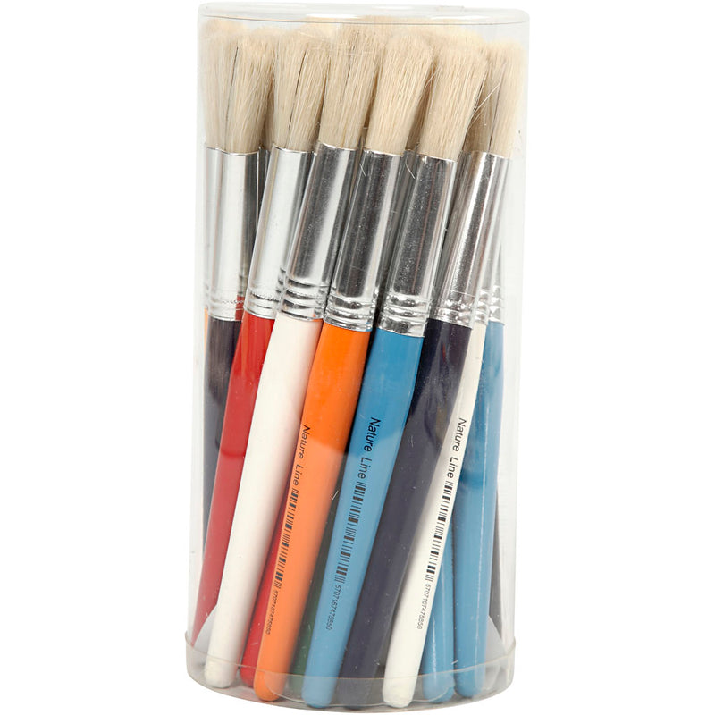 Load image into Gallery viewer, Creativ company https: www.cchobby.nl kwasten-voor-kinderen-l-19-cm-b-12-mm-rond-30-stuk-1-doos
