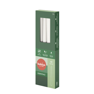 Bolsius essentials gotische kaarsen 245 24 cloudy white 4 stuks in verpakking