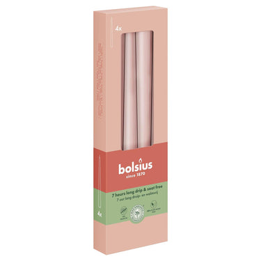 Bolsius gotische kaars 245 24 4 stuks nevelig roze
