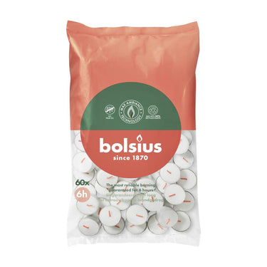 Bolsius theelichten – 6 uur brandduur – zak van 60