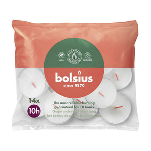 Bolsius maxi licht wit 10uur zak van 14 stuks