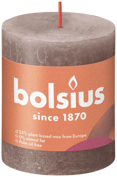 Bolsius shine collection rustiek stompkaars 80 68 rustic taupe