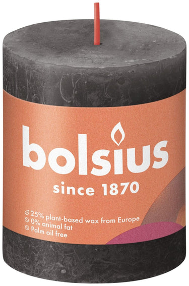 Bolsius rustiek stompkaars 80 68 stormy grey-stormgrijs
