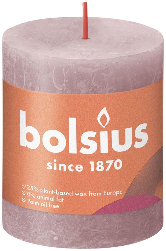 Bolsius rustiek stompkaars 80 68 rose