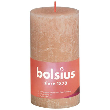Bolsius rustiek stompkaars shine collection 130 68 misty pink- nevelig roze
