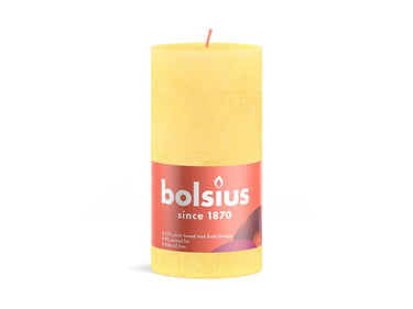 Bolsius shine collection rustiek stompkaars 130 68 sunny yellow