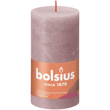Bolsius shine collection rustiek stompkaars 130 68 ash rose- asroze