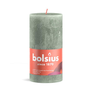 Bolsius shine collection rustiek stompkaars 130 68 jade green-jadegroen
