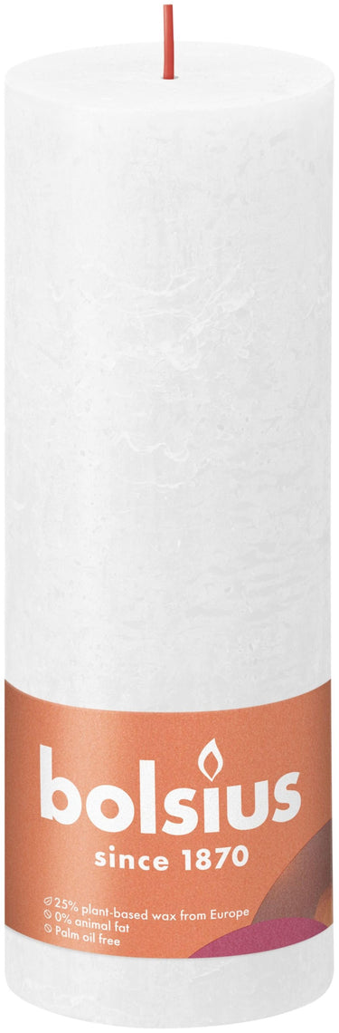 Bolsius shine collection rustiek stompkaars 190 68 cloudy white- wolkenwit