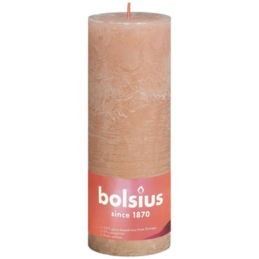 Bolsius rustiek stompkaars shine collection 190 68 misty pink- nevelig roze